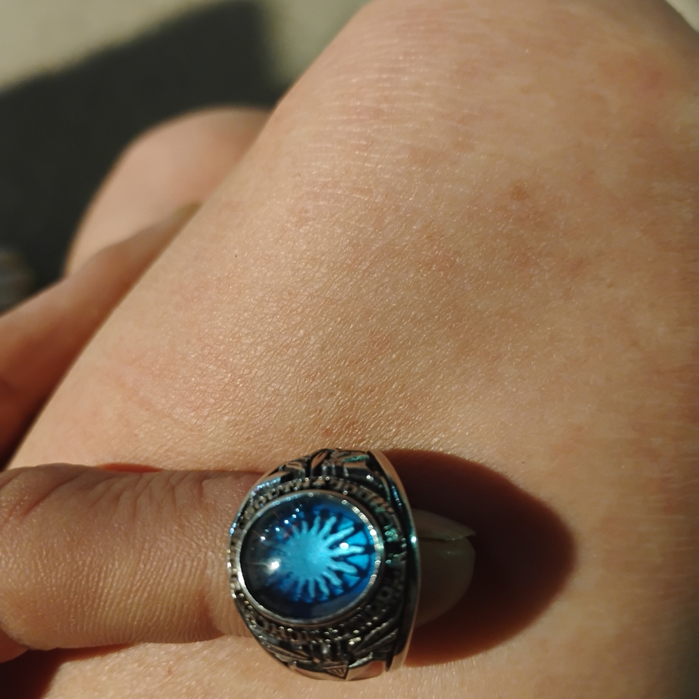 Elegant Blue Silver Ring
